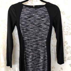 Divided black gray tight long sleeve dress size 4